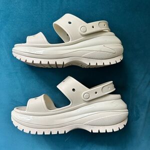 CROCS Cream Cutout Sandals